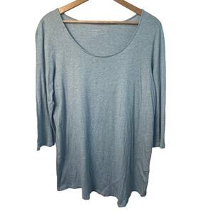 Pure Jill Light Blue Asymmetrical Tunic Top Women’s Size M 3/4 Sleeve